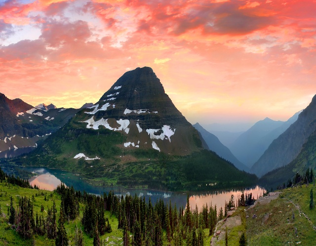 Hidden Lake sunset in Glacier National Park