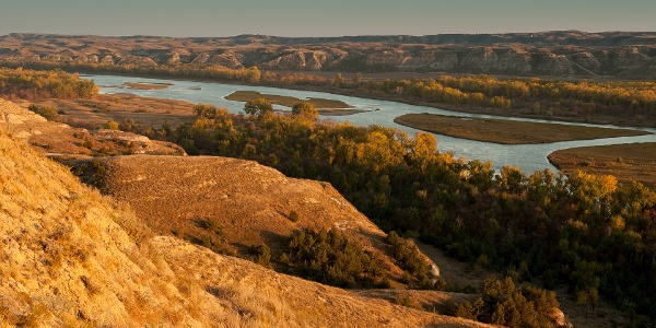 River running through badlands